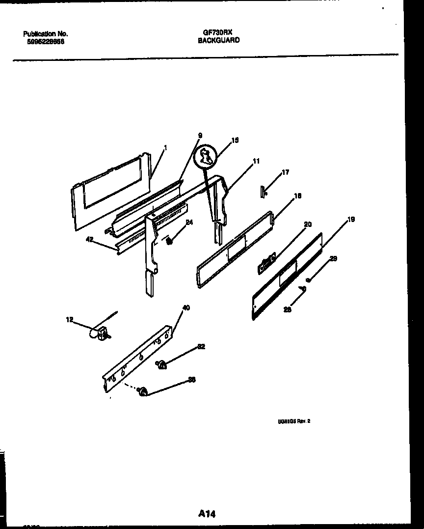 White-Westinghouse GF730RXW1 backguard diagram