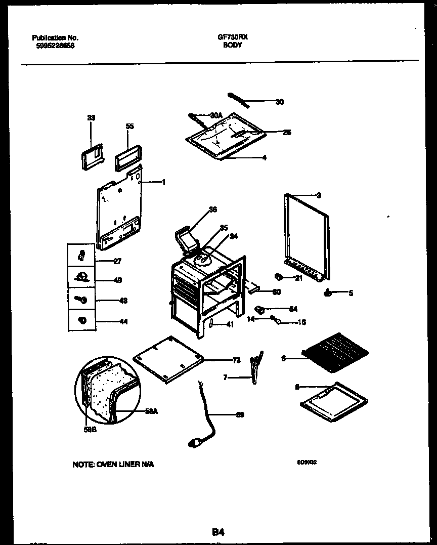 White-Westinghouse GF730RXW1 body parts diagram