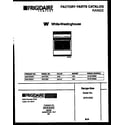 White-Westinghouse GF610RXD1 cover page diagram