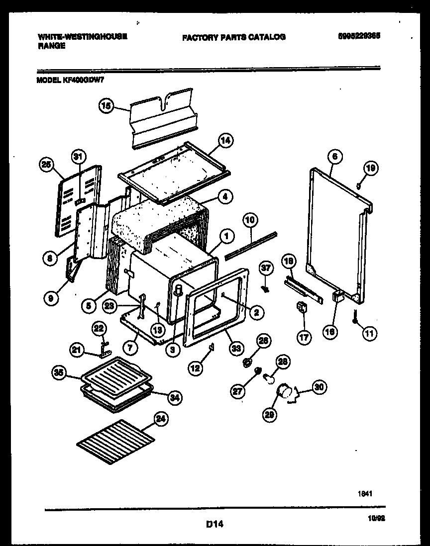 White-Westinghouse KF400GDW7 body parts diagram