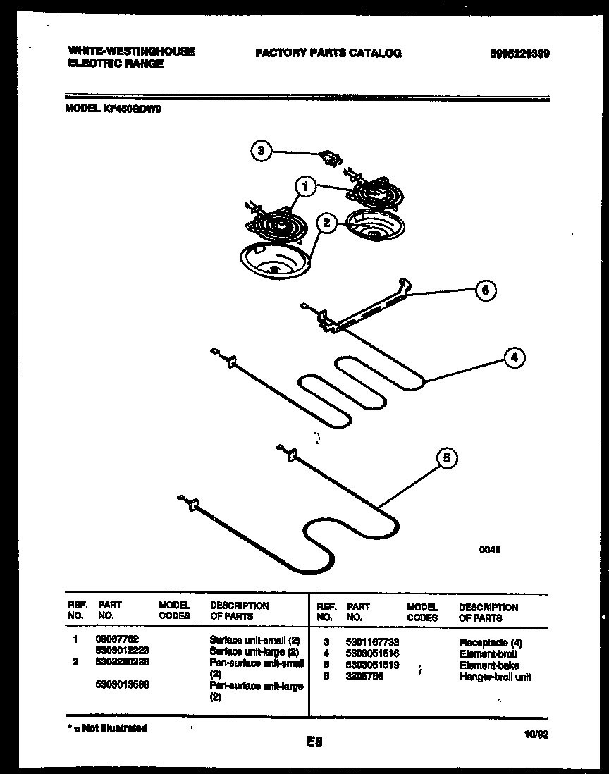 White-Westinghouse KF450GDH9 broiler parts diagram