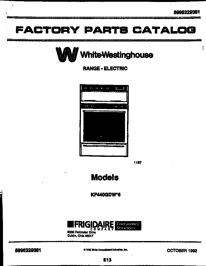 White-Westinghouse KF440GDH6 cover diagram