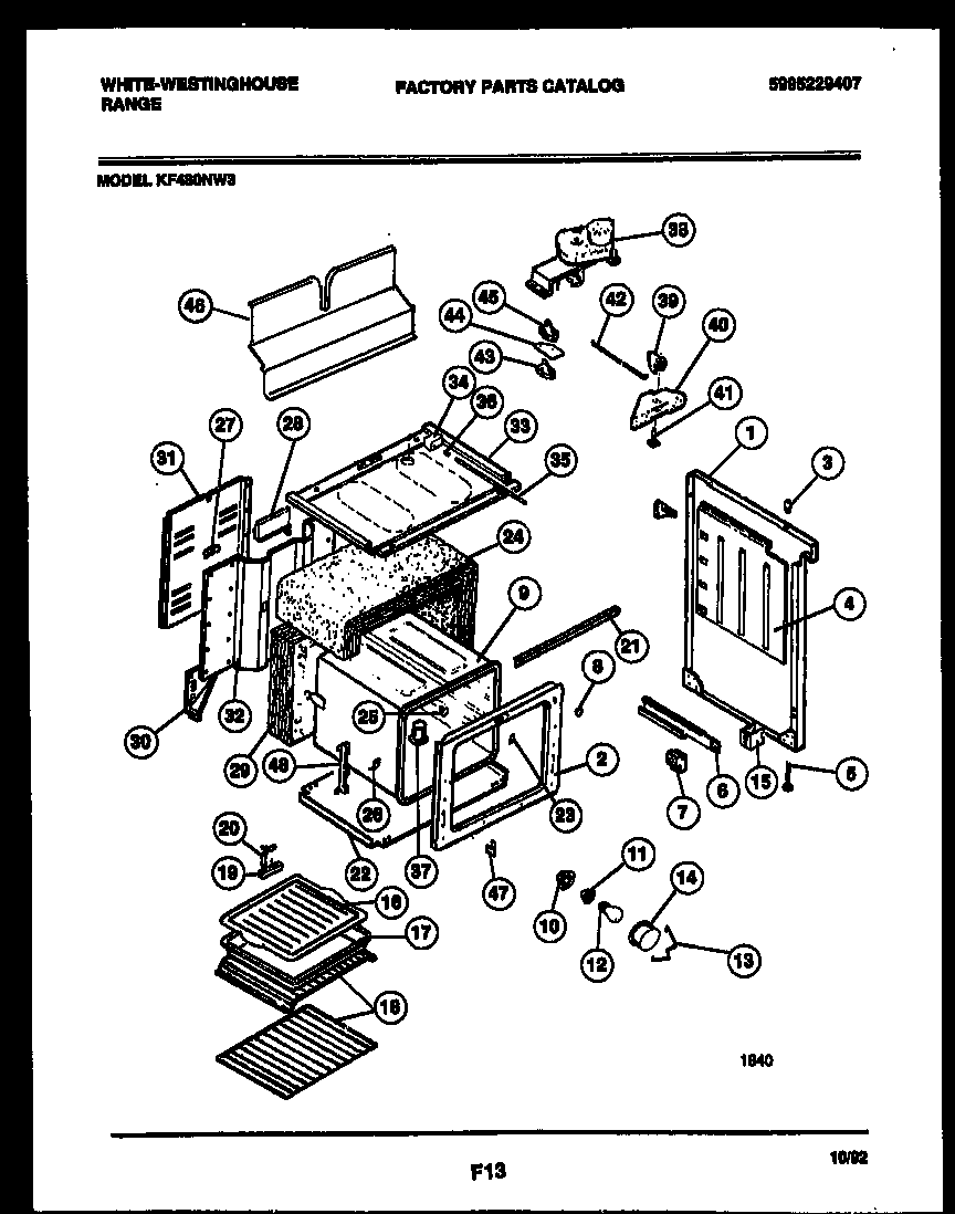 White-Westinghouse KF480NW3 body parts diagram