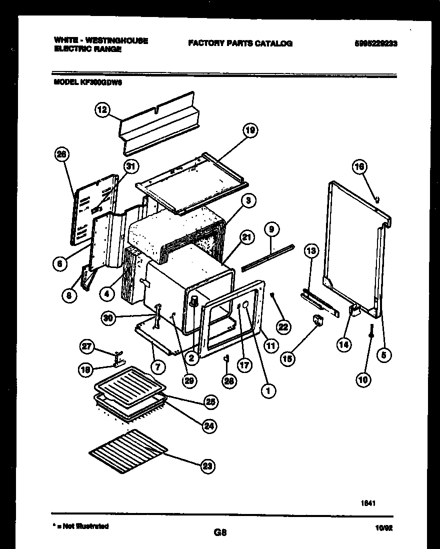 White-Westinghouse KF300GDW6 body parts diagram