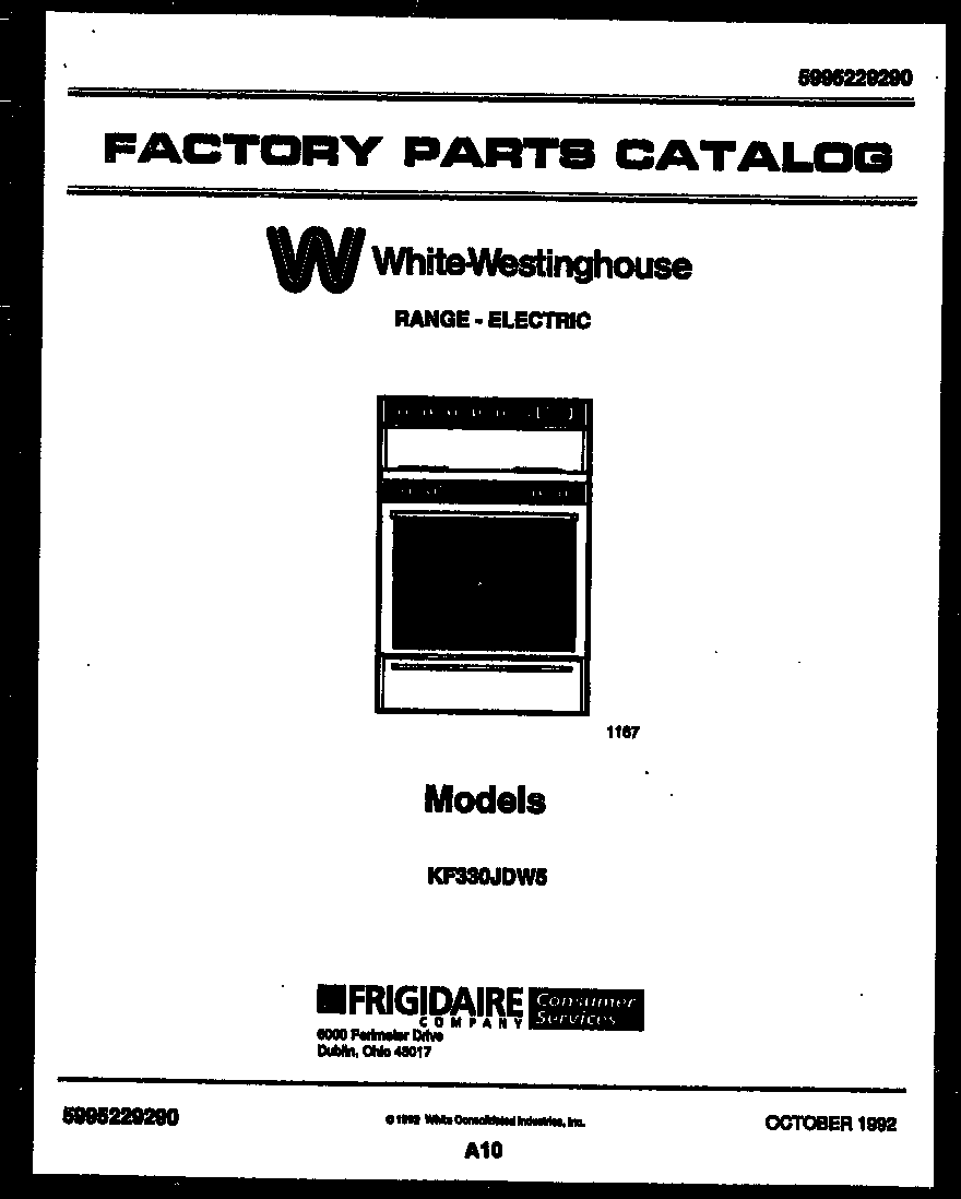 White-Westinghouse KF330JDD5 cover diagram