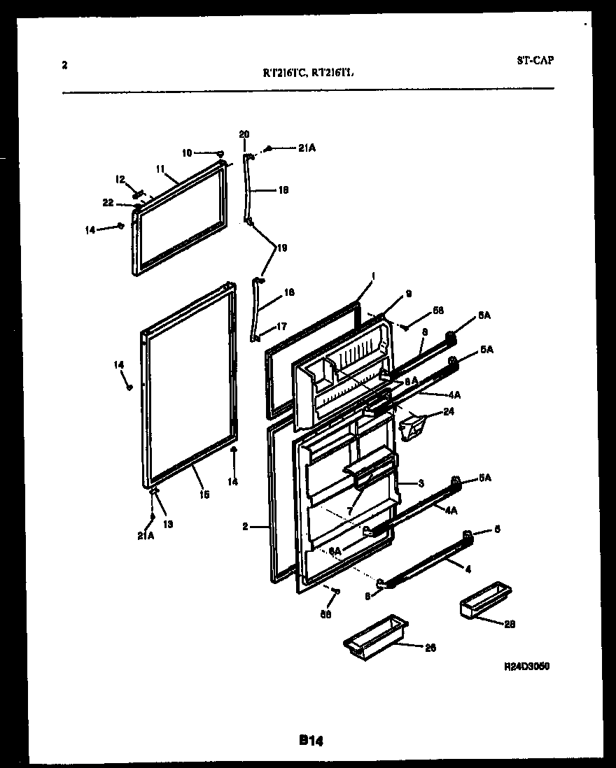 White-Westinghouse RT216TCD0 door parts diagram