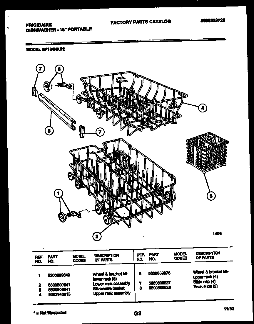 White-Westinghouse KF590HDW7 backguard diagram