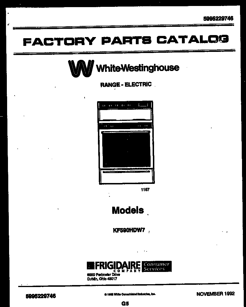 White-Westinghouse KF590HDW7 body parts diagram