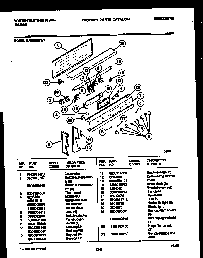 White-Westinghouse KF590HDW7 drawer parts diagram