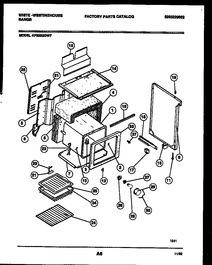 White-Westinghouse KF520GDD7 body parts diagram