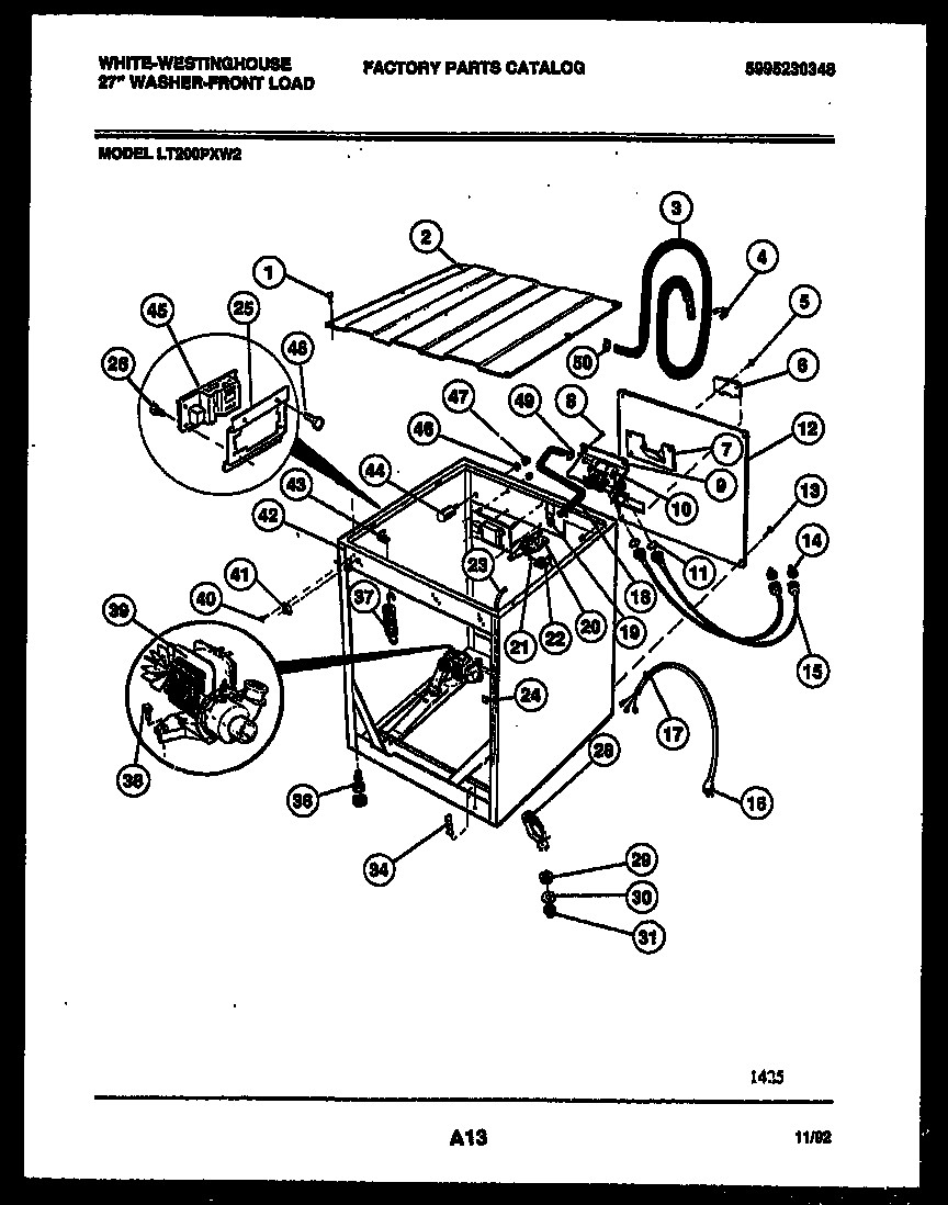 White-Westinghouse LT200PXW2 cabinet parts diagram