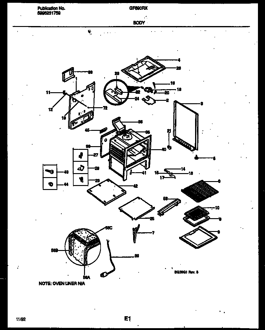 White-Westinghouse GF690RXD2 body parts diagram