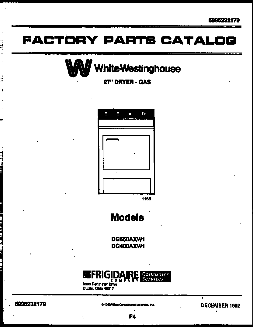 White-Westinghouse DG650AXW1 null diagram