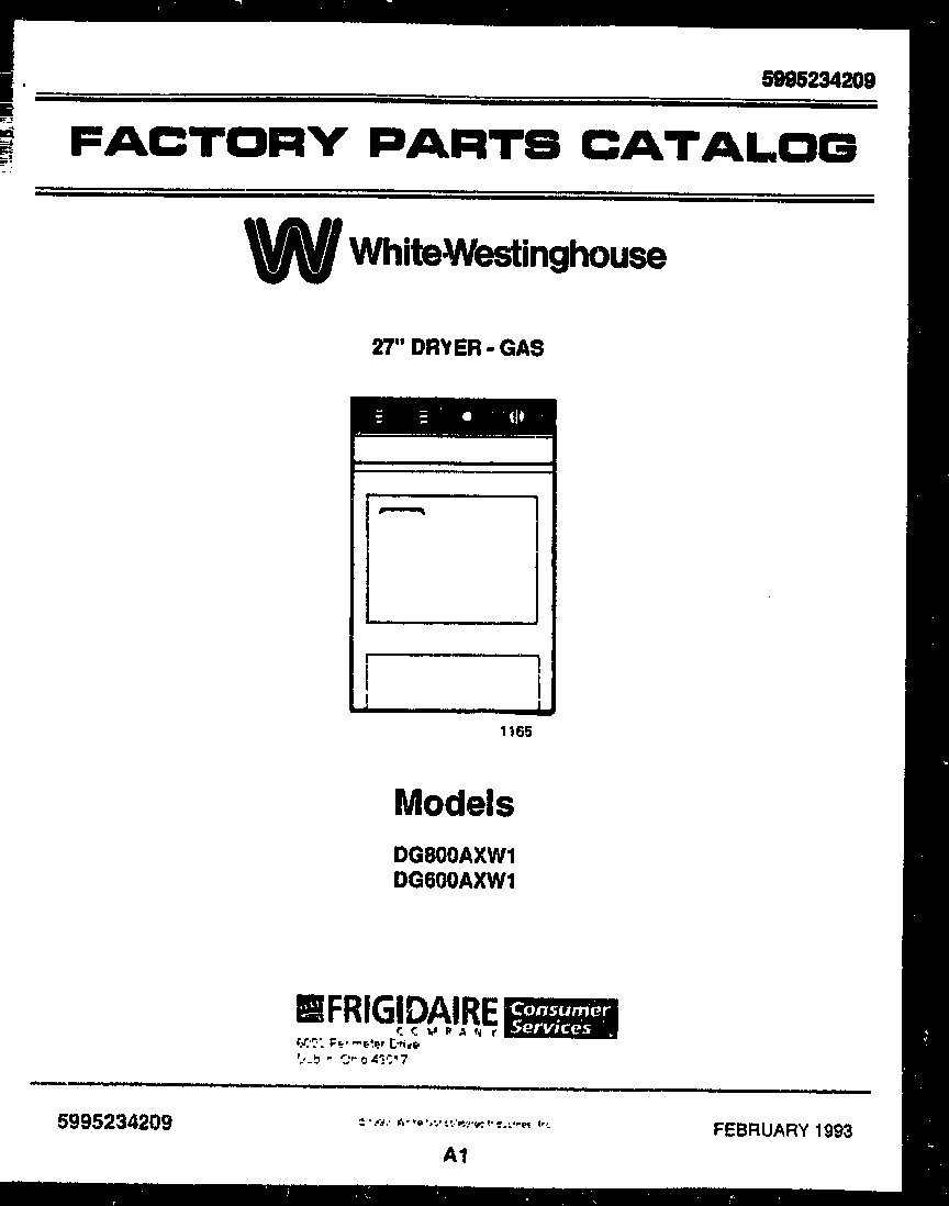 White-Westinghouse DG600AXD1 null diagram