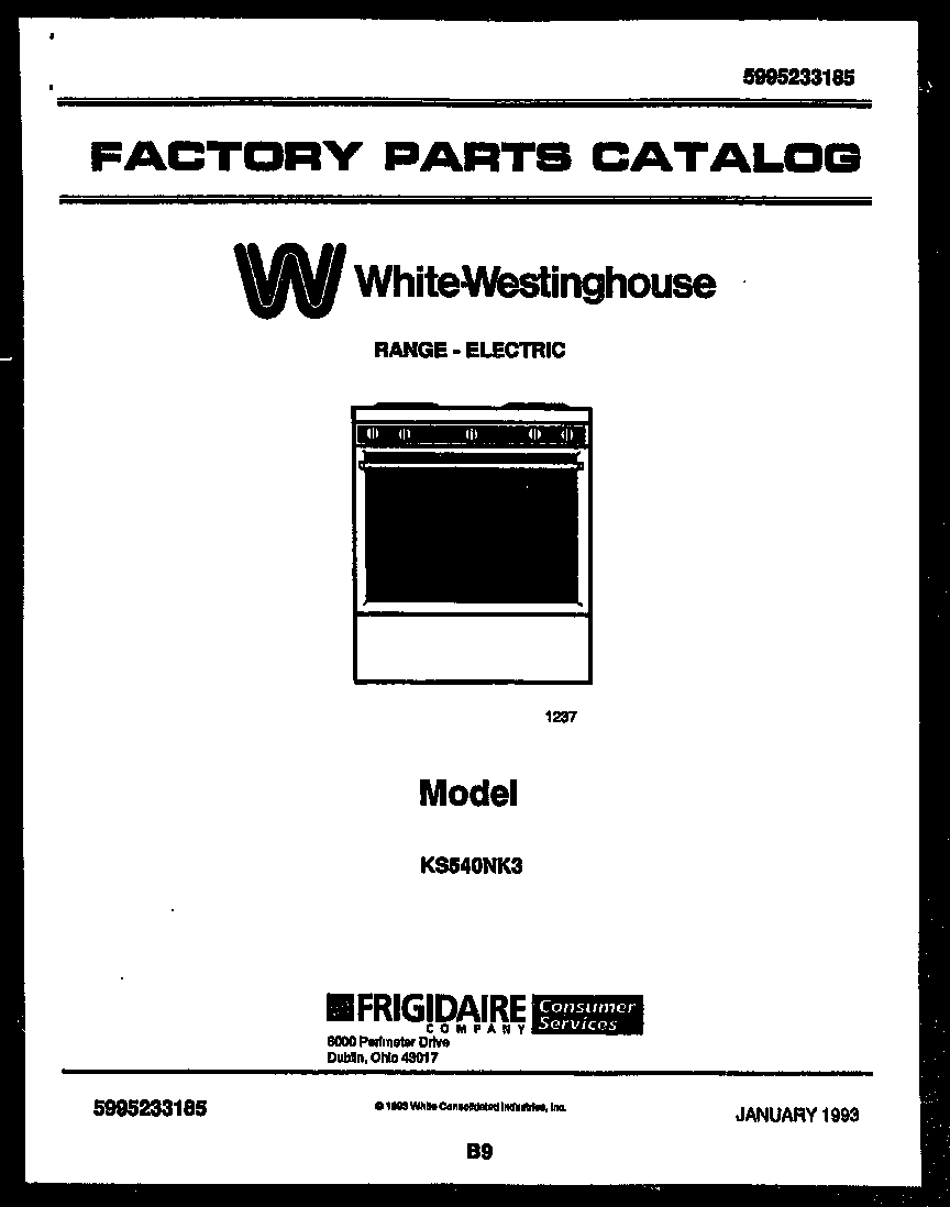 White-Westinghouse KS540NKW3 cover diagram