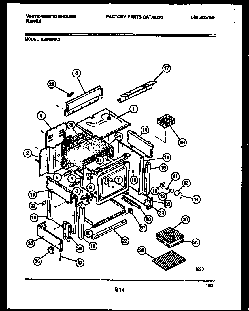 White-Westinghouse KS540NKW3 body parts diagram