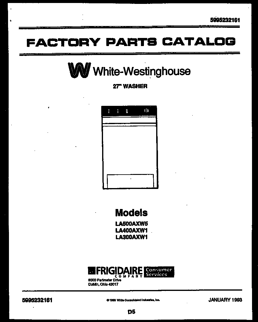White-Westinghouse LA500AXD5 null diagram