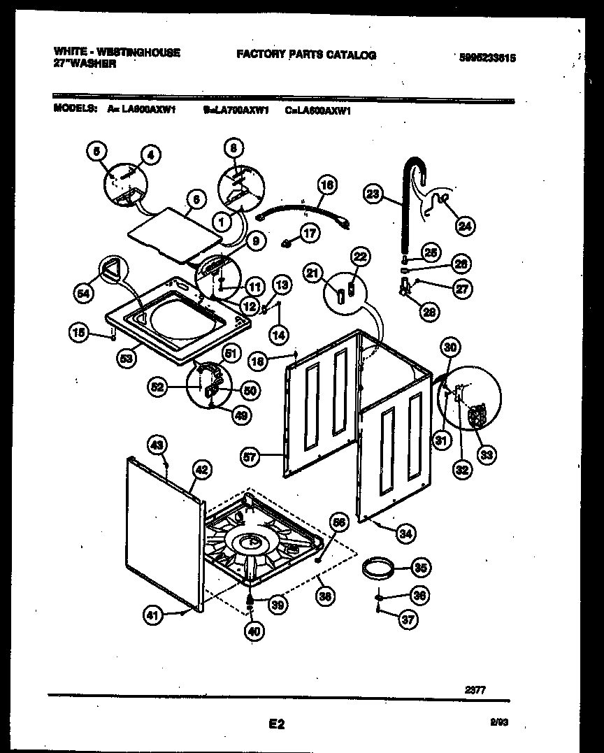 White-Westinghouse LA700AXD1 cabinet parts diagram