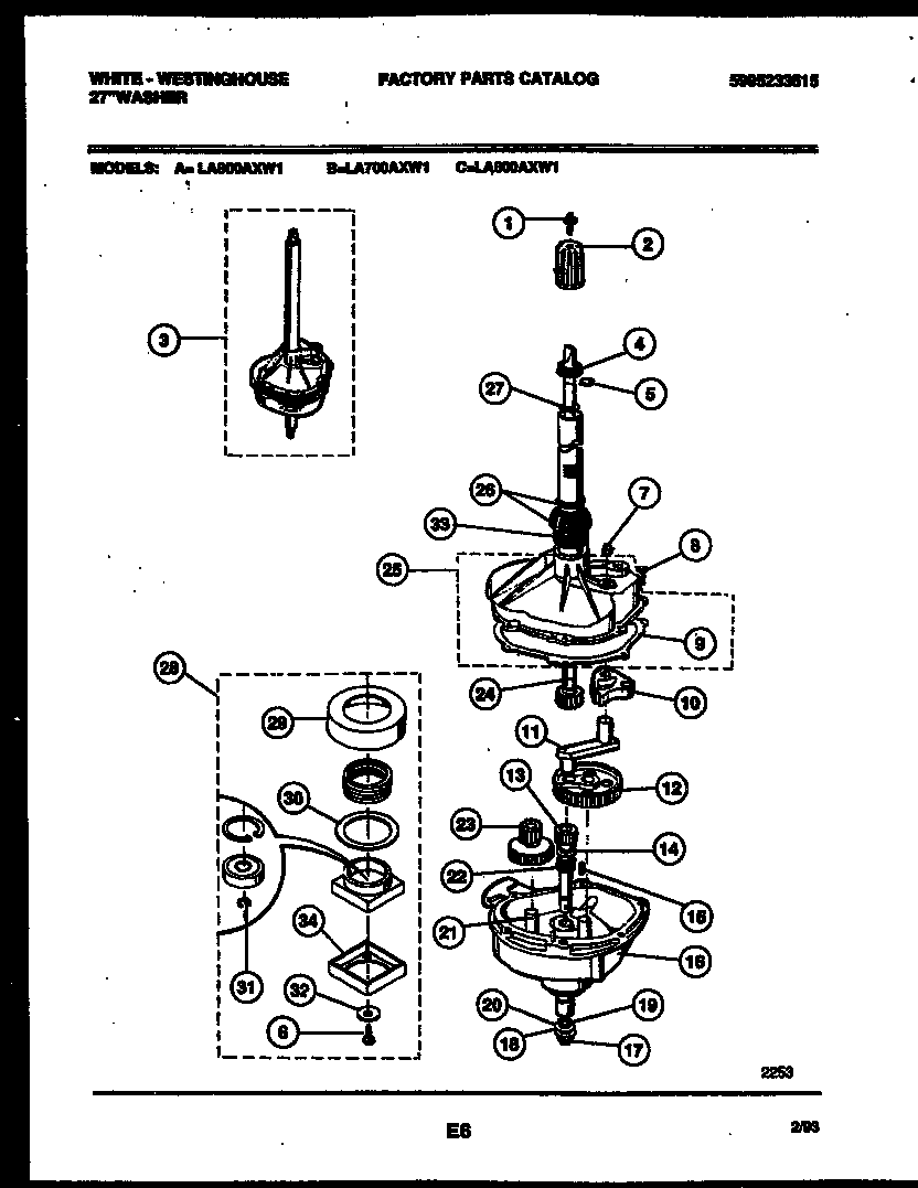 White-Westinghouse LA700AXD1 transmission parts diagram