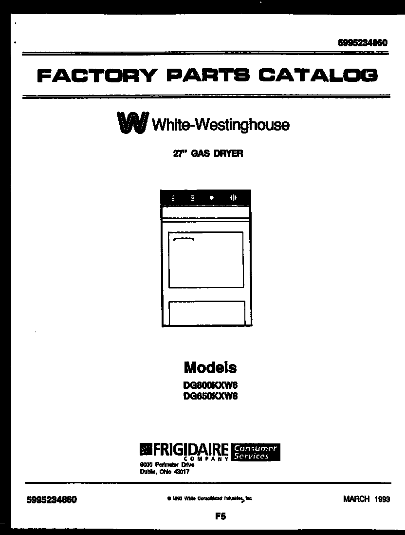 White-Westinghouse DG650KXD6 null diagram