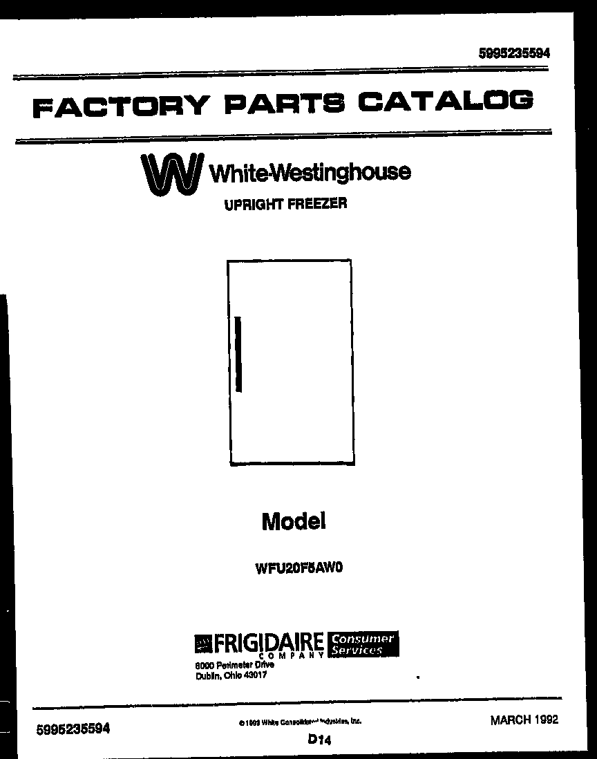 White-Westinghouse WFU20F5AW0 null diagram