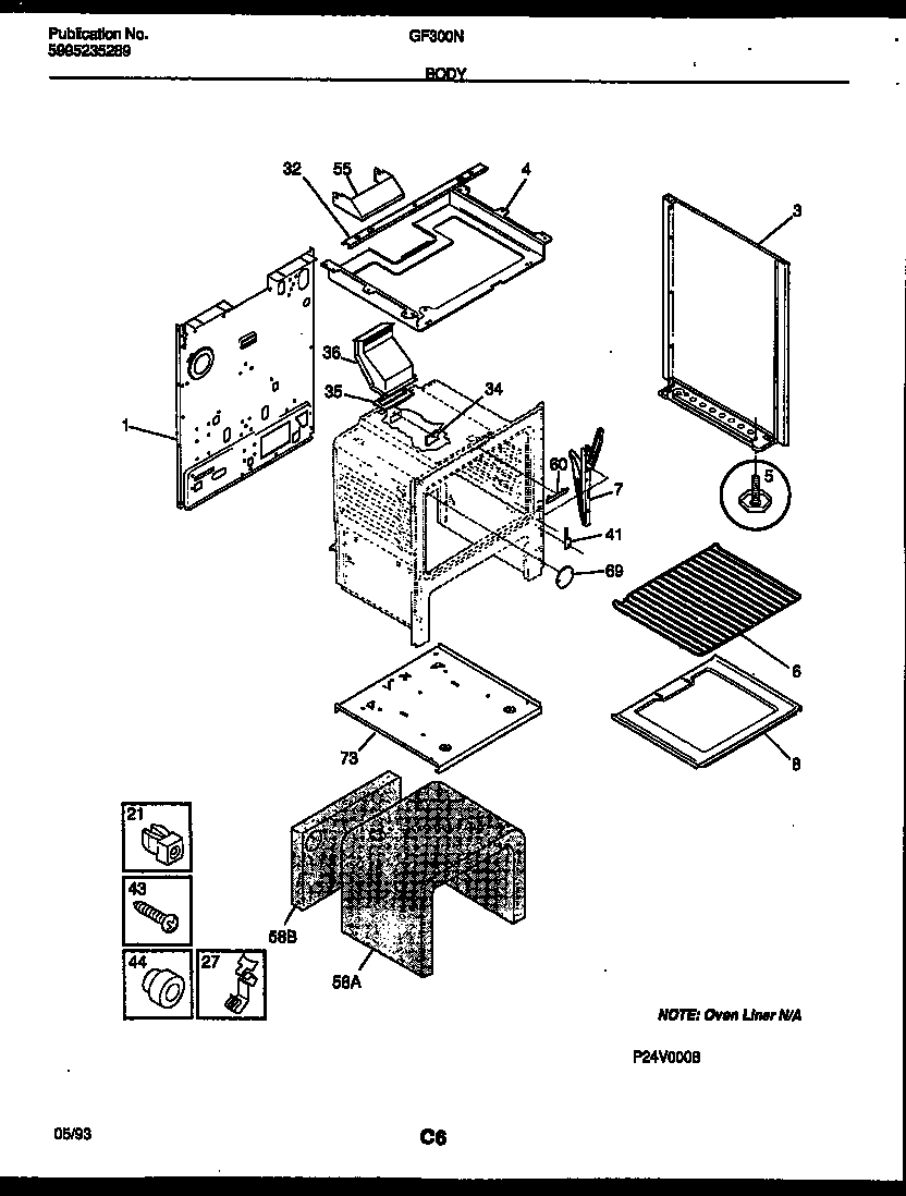 White-Westinghouse GF300ND6 body parts diagram