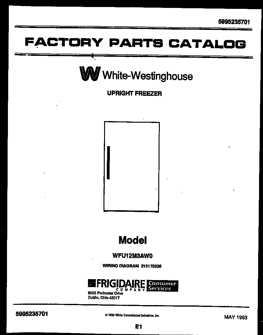 White-Westinghouse WFU12M3AW0 null diagram