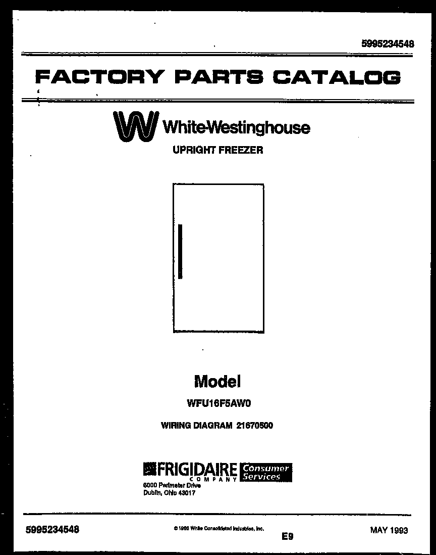 White-Westinghouse WFU16F5AW0 null diagram