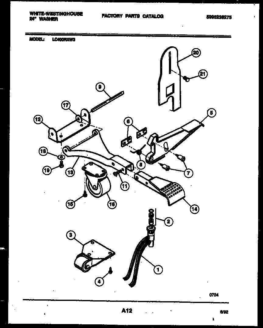 White-Westinghouse LC400RXD3 portable washer components diagram