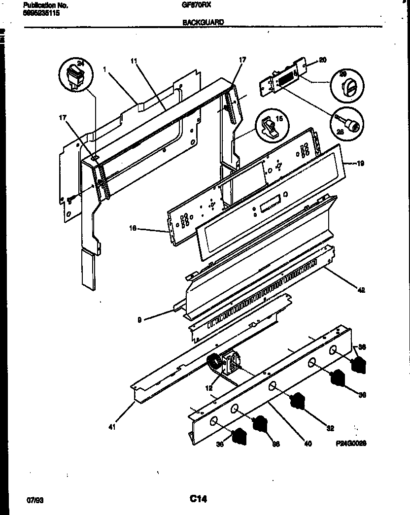 White-Westinghouse GF670RXD2 backguard diagram