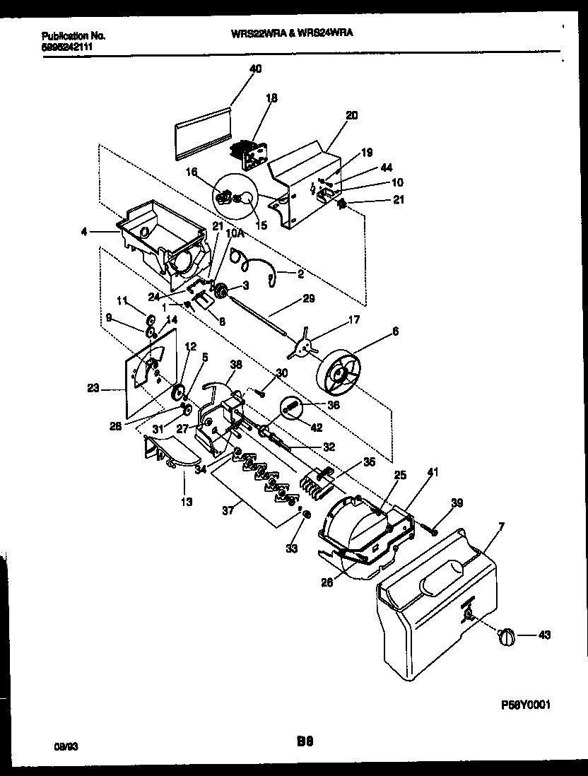 White-Westinghouse WRS24WRAW1 ice dispenser diagram