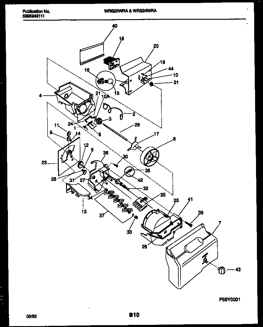 White-Westinghouse WRS24WRAW1 ice dispenser diagram