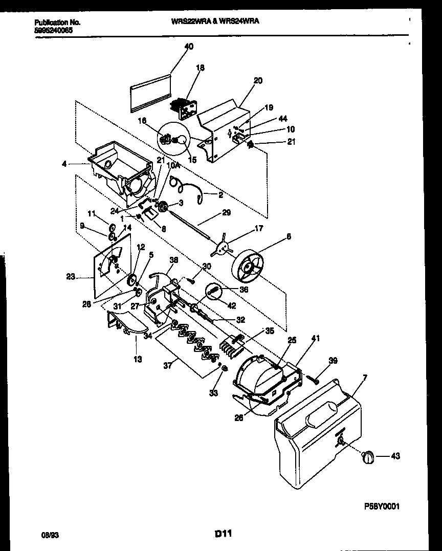 White-Westinghouse WRS22WRAD0 ice dispenser diagram