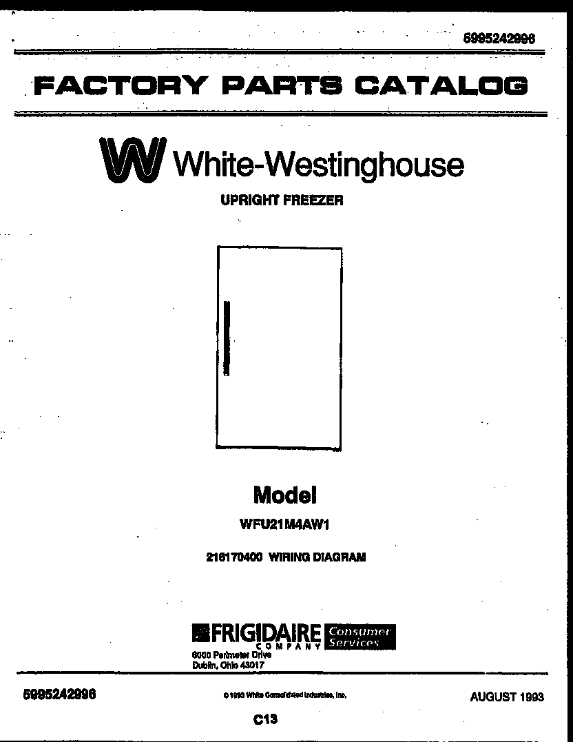 White-Westinghouse WFU21M4AW1 null diagram