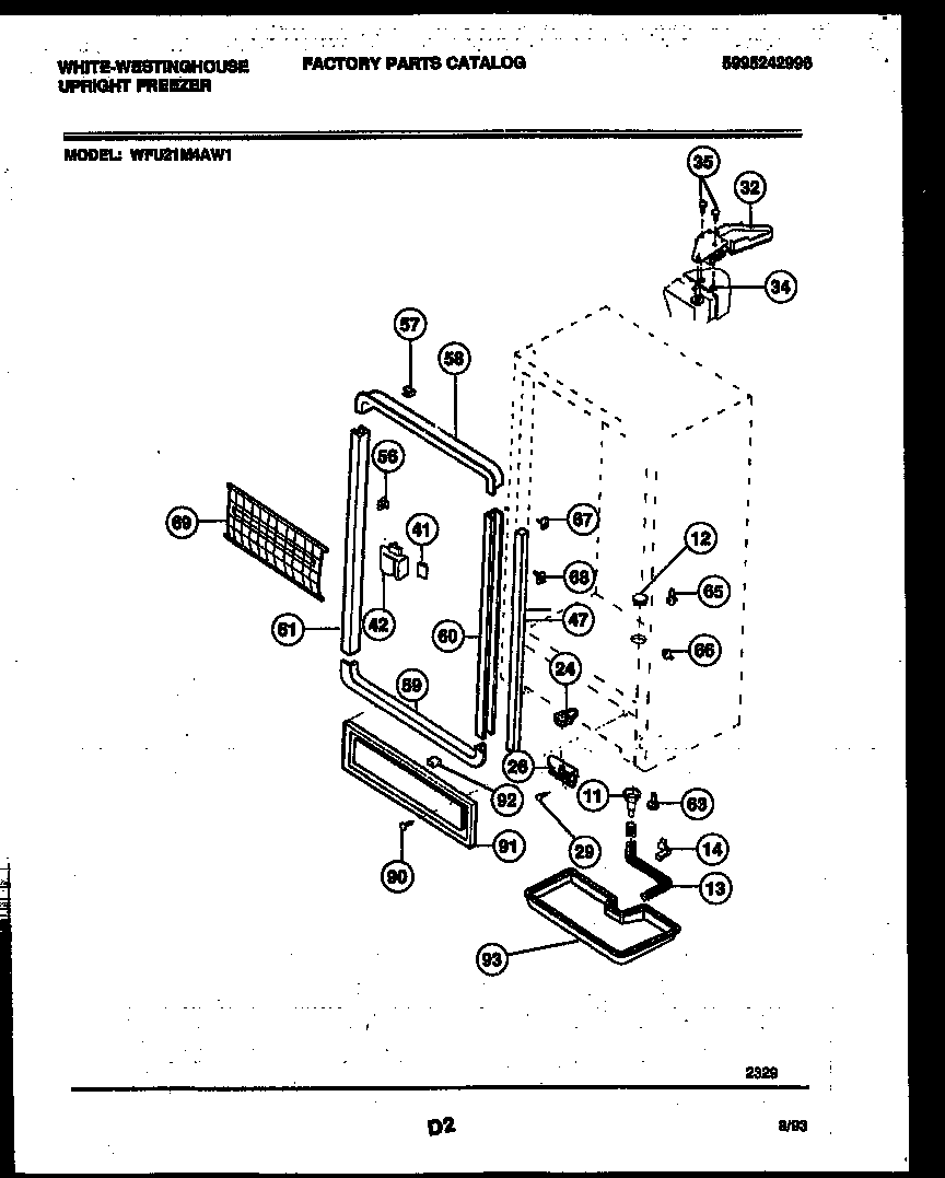 White-Westinghouse WFU21M4AW1 cabinet parts diagram