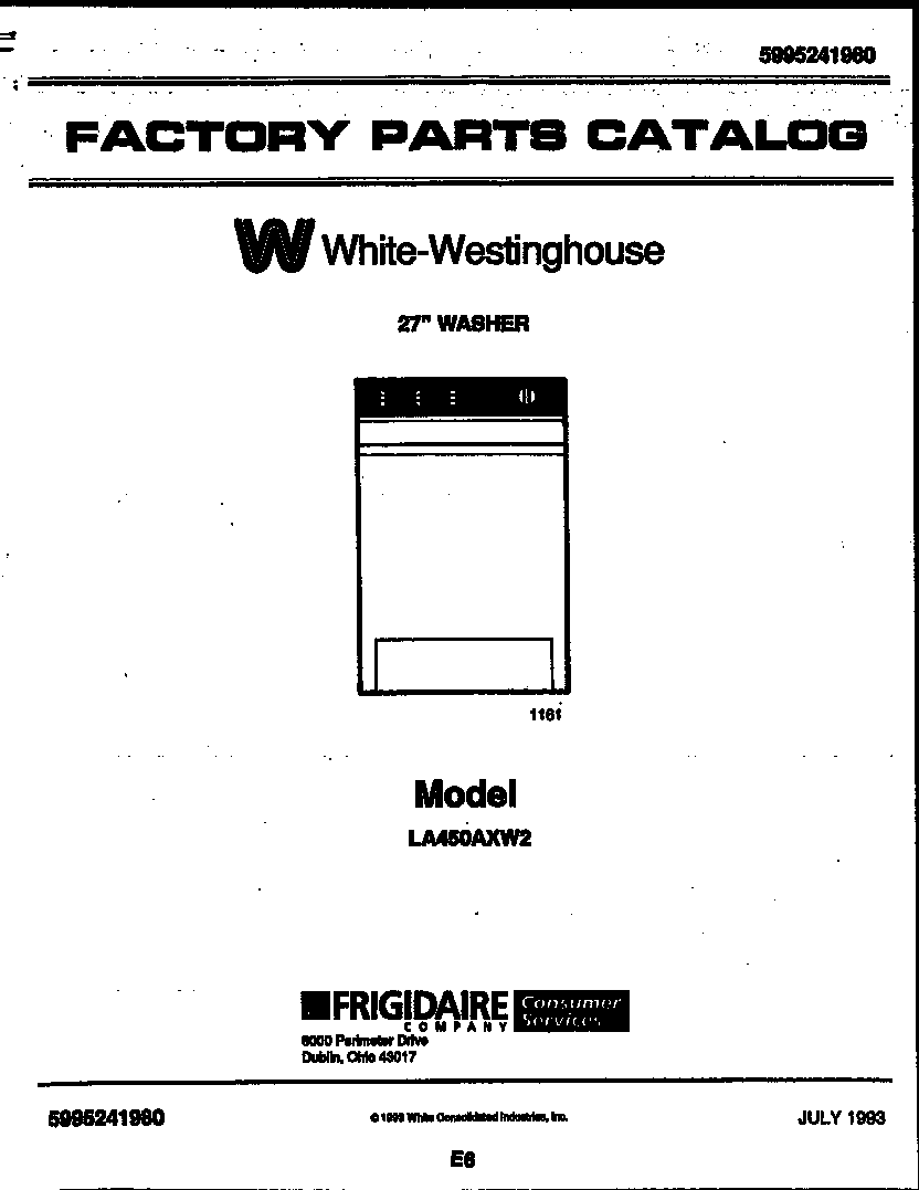 White-Westinghouse LA450AXW2 null diagram