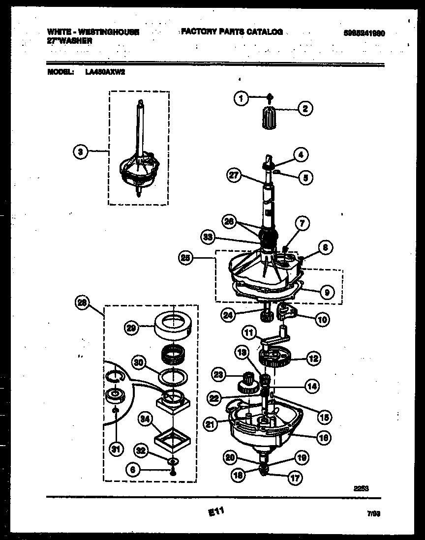 White-Westinghouse LA450AXW2 transmission parts diagram