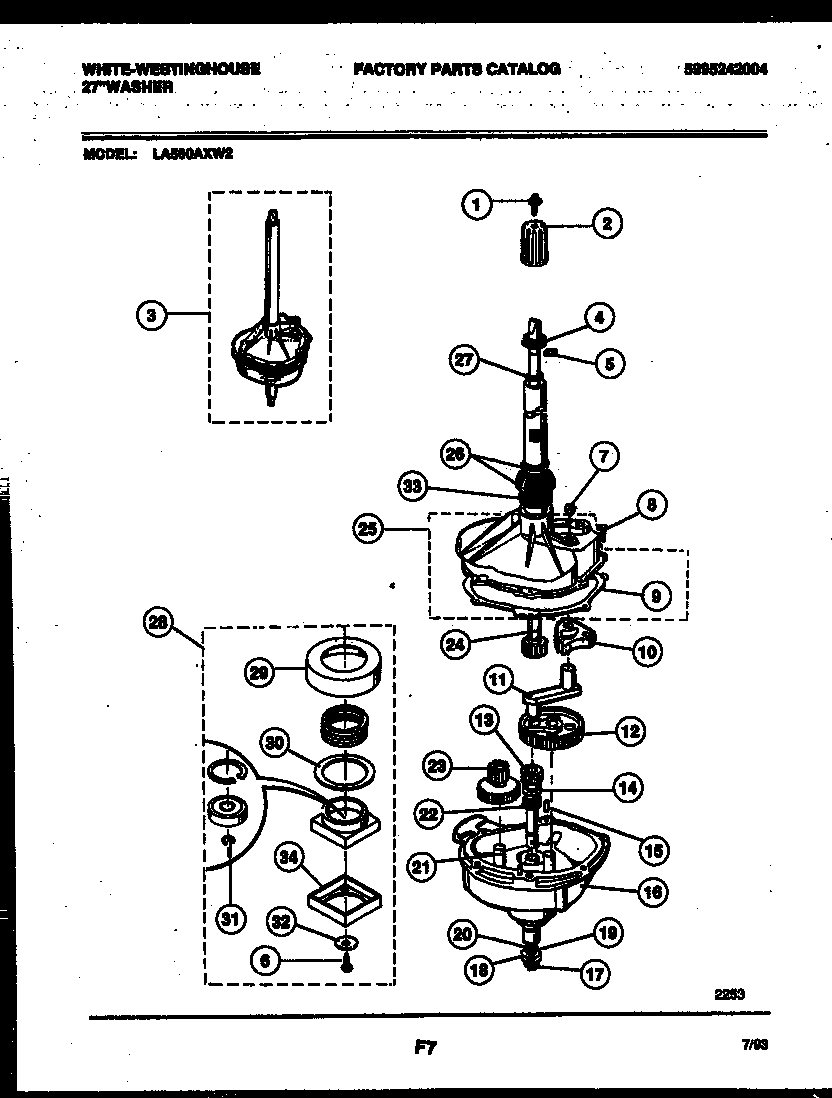 White-Westinghouse LA560AXD2 transmission parts diagram