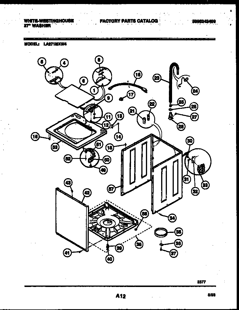 White-Westinghouse LA271MXW4 cabinet parts diagram