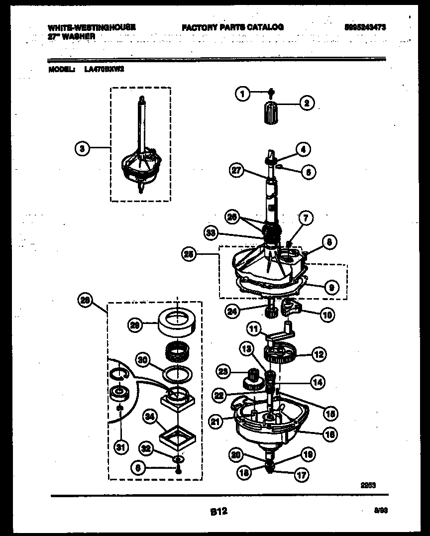 White-Westinghouse LA470BXW2 transmission parts diagram