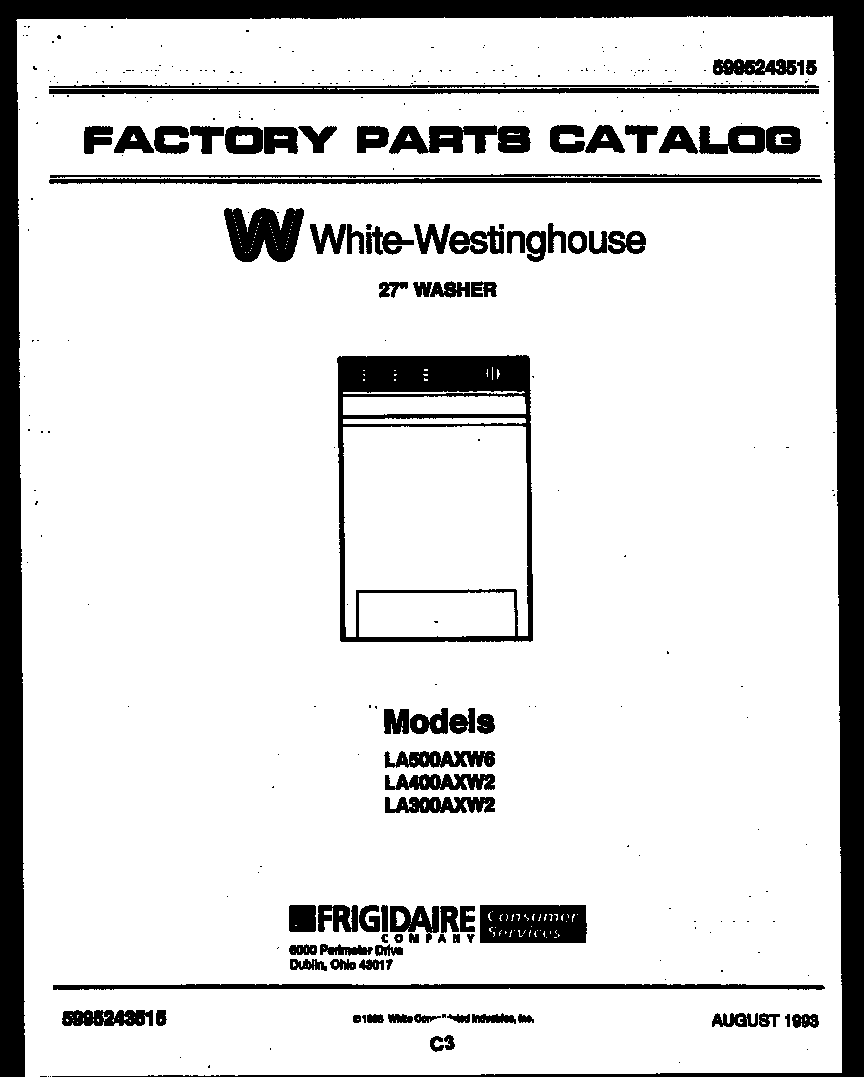 White-Westinghouse LA300AXW2 null diagram