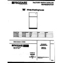 White-Westinghouse PRT217MCH3 cover page diagram