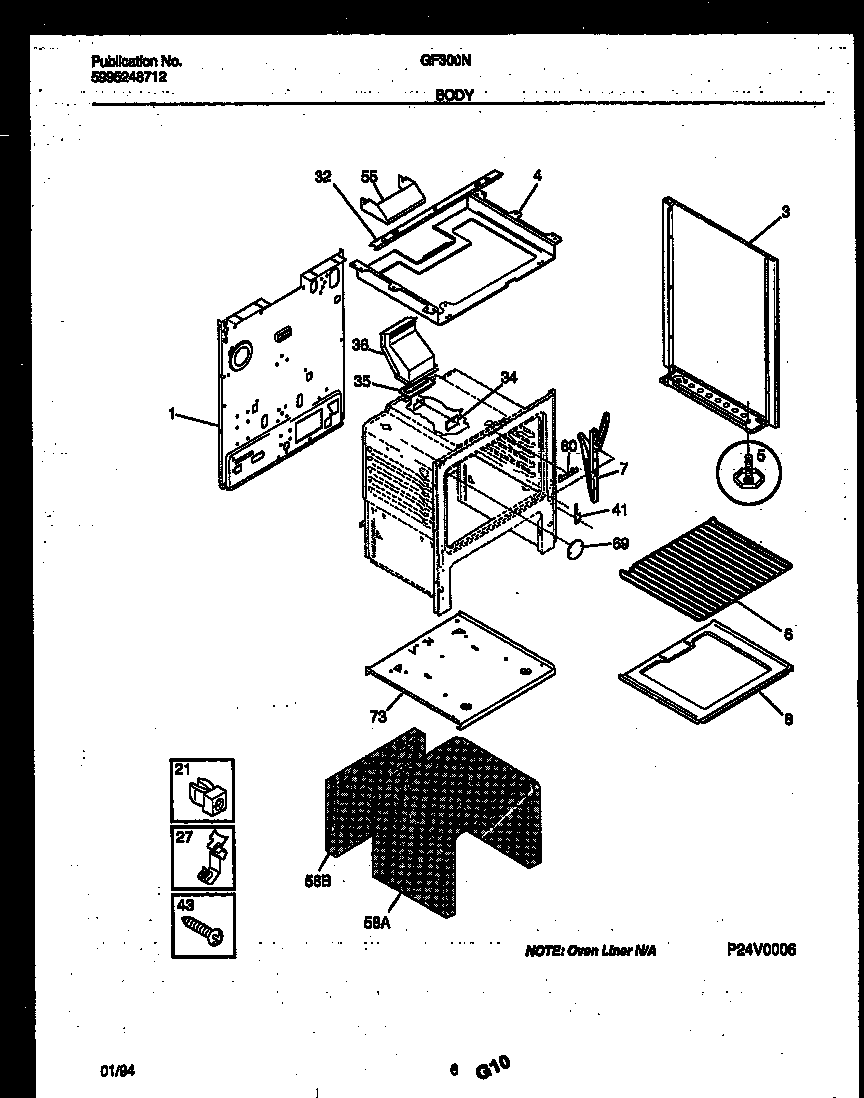 White-Westinghouse GF300ND8 body parts diagram