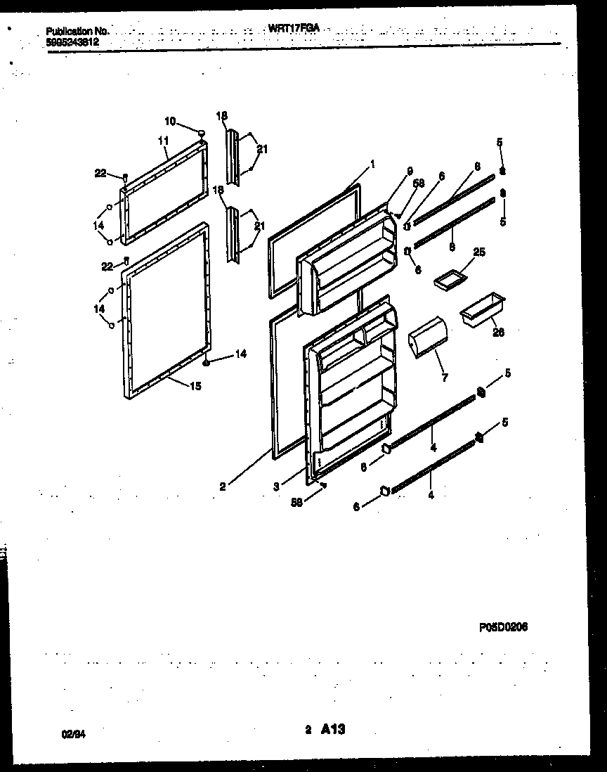White-Westinghouse WRT17FGAZ0 door parts diagram