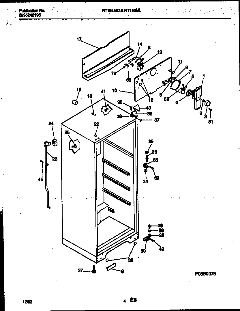 White-Westinghouse RT153MLD2 cabinet parts diagram