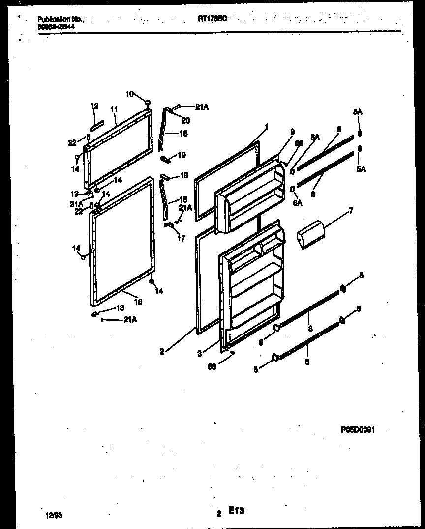 White-Westinghouse RT178SCW1 door parts diagram