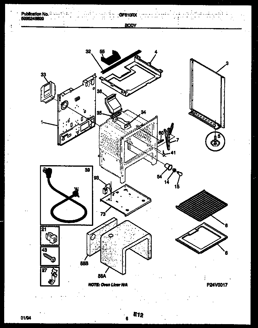 White-Westinghouse GF610RXD4 body parts diagram