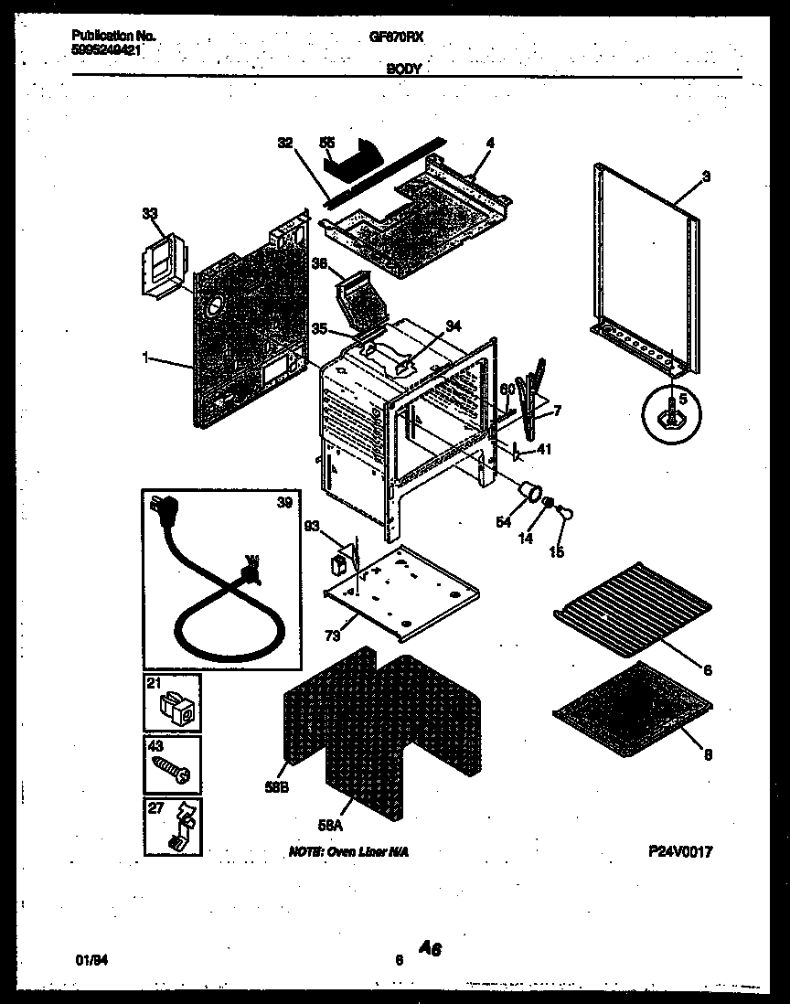 White-Westinghouse GF670RXD4 body parts diagram