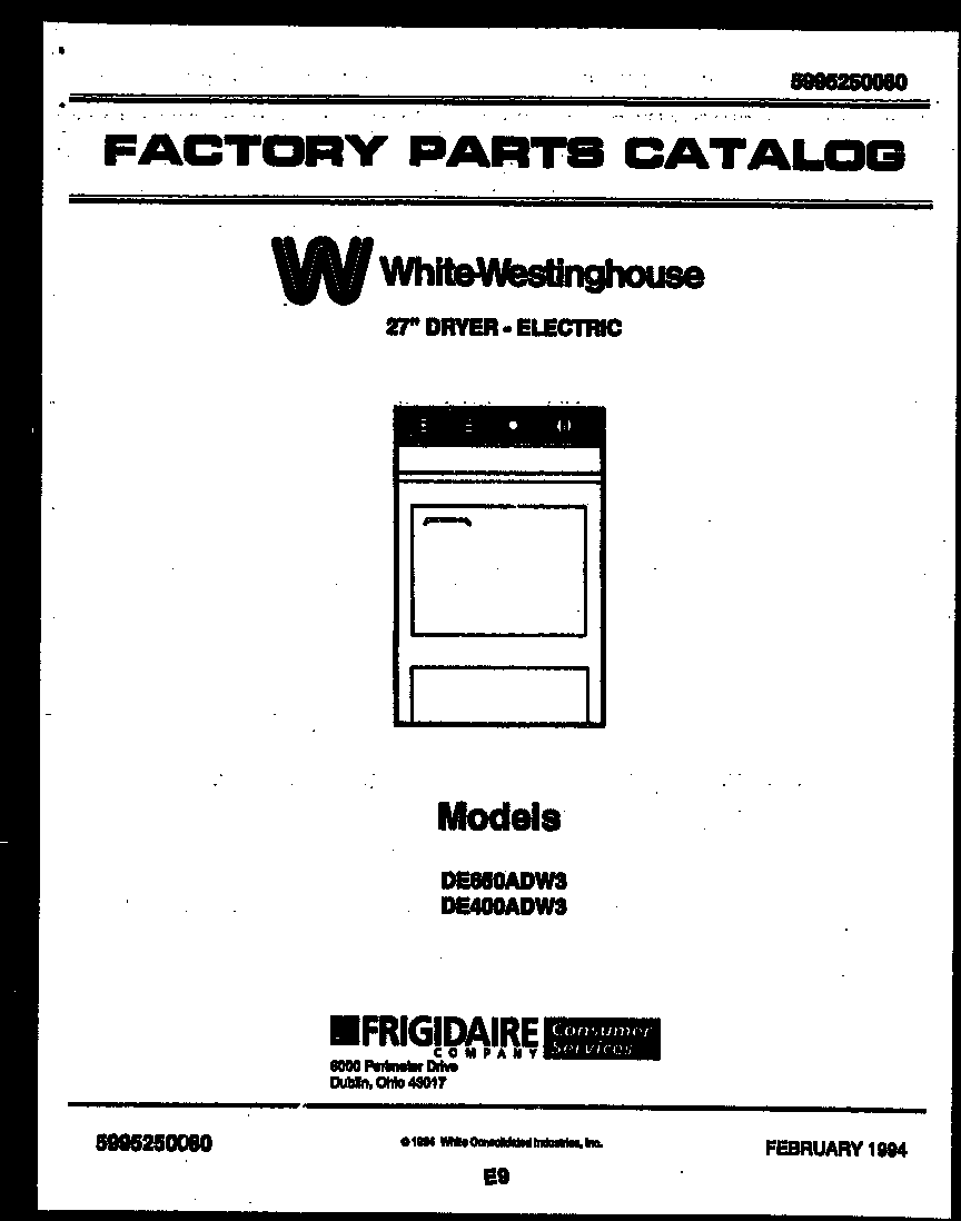 White-Westinghouse DE400ADD3 null diagram