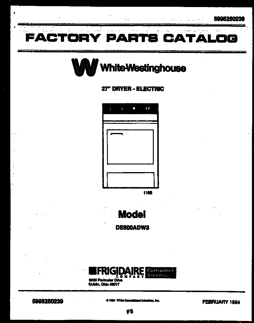 White-Westinghouse DE800ADD3 null diagram